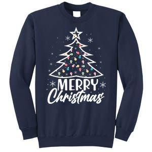 Cute Merry Christmas Tree Outline Sweatshirt