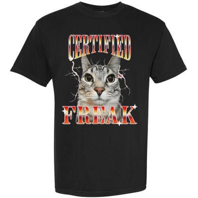 Cat Meme Certified Freak Eat Cement Cursed Cat Garment-Dyed Heavyweight T-Shirt