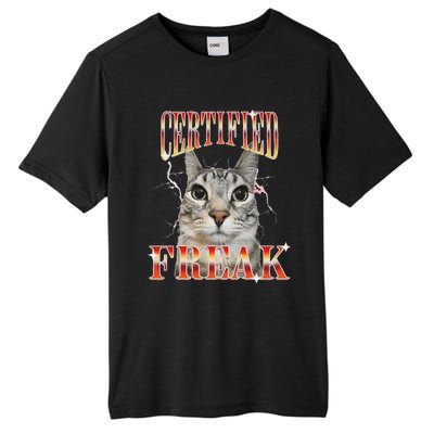 Cat Meme Certified Freak Eat Cement Cursed Cat Tall Fusion ChromaSoft Performance T-Shirt