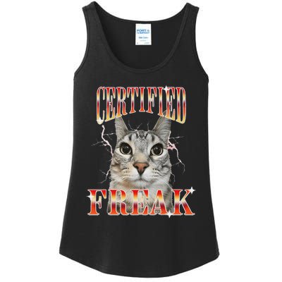 Cat Meme Certified Freak Eat Cement Cursed Cat Ladies Essential Tank