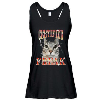 Cat Meme Certified Freak Eat Cement Cursed Cat Ladies Essential Flowy Tank