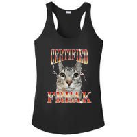 Cat Meme Certified Freak Eat Cement Cursed Cat Ladies PosiCharge Competitor Racerback Tank