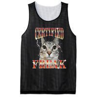 Cat Meme Certified Freak Eat Cement Cursed Cat Mesh Reversible Basketball Jersey Tank