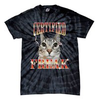 Cat Meme Certified Freak Eat Cement Cursed Cat Tie-Dye T-Shirt