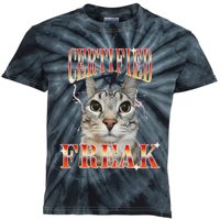 Cat Meme Certified Freak Eat Cement Cursed Cat Kids Tie-Dye T-Shirt