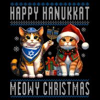 Cat Merry Christmas Happy Hanukkah Jewish Christian Drawstring Bag
