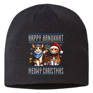 Cat Merry Christmas Happy Hanukkah Jewish Christian Sustainable Beanie