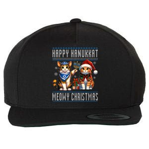 Cat Merry Christmas Happy Hanukkah Jewish Christian Wool Snapback Cap