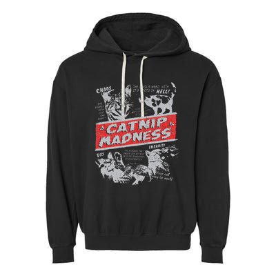 Catnip Madness Cute Kitten Funny Cat Women Vintage Garment-Dyed Fleece Hoodie