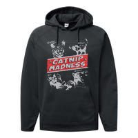 Catnip Madness Cute Kitten Funny Cat Women Vintage Performance Fleece Hoodie