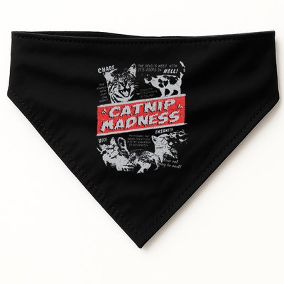 Catnip Madness Cute Kitten Funny Cat Women Vintage USA-Made Doggie Bandana