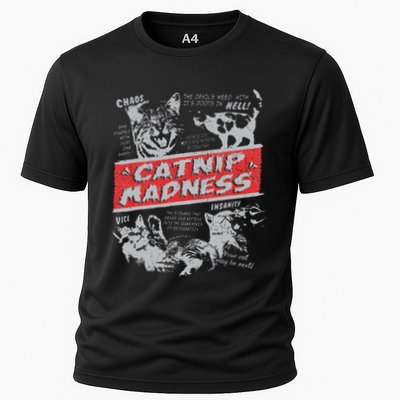 Catnip Madness Cute Kitten Funny Cat Women Vintage Performance Shirt