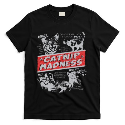 Catnip Madness Cute Kitten Funny Cat Women Vintage T-Shirt