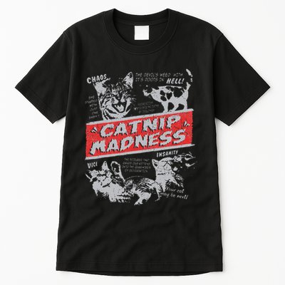 Catnip Madness Cute Kitten Funny Cat Women Vintage Tall T-Shirt