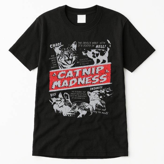 Catnip Madness Cute Kitten Funny Cat Women Vintage Tall T-Shirt