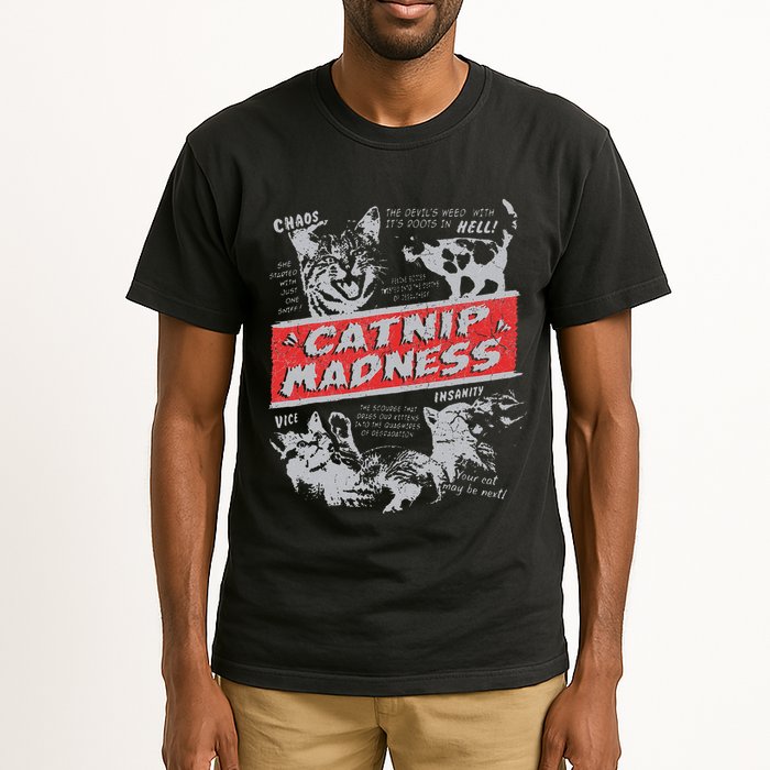 Catnip Madness Cute Kitten Funny Cat Women Vintage Tall T-Shirt