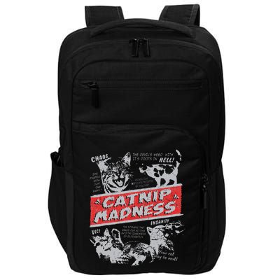 Catnip Madness Cute Kitten Funny Cat Women Vintage Impact Tech Backpack