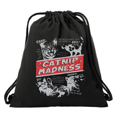 Catnip Madness Cute Kitten Funny Cat Women Vintage Drawstring Bag