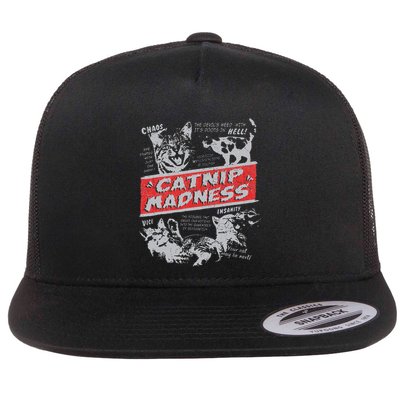 Catnip Madness Cute Kitten Funny Cat Women Vintage Flatbill Hat