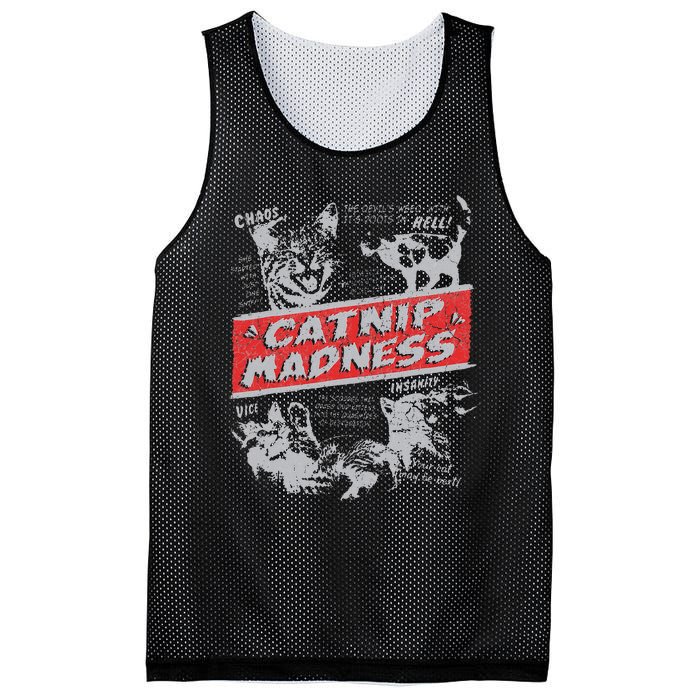 Catnip Madness Cute Kitten Funny Cat Women Vintage Mesh Reversible Basketball Jersey Tank