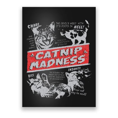 Catnip Madness Cute Kitten Funny Cat Women Vintage Poster