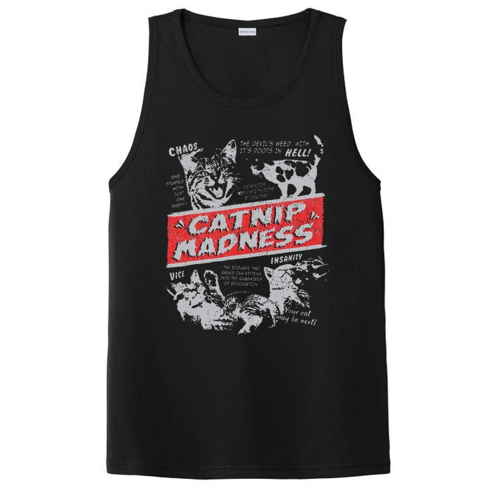 Catnip Madness Cute Kitten Funny Cat Women Vintage PosiCharge Competitor Tank