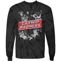 Catnip Madness Cute Kitten Funny Cat Women Vintage Tie-Dye Long Sleeve Shirt