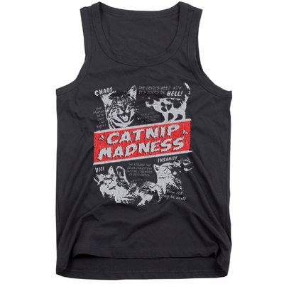 Catnip Madness Cute Kitten Funny Cat Women Vintage Tank Top