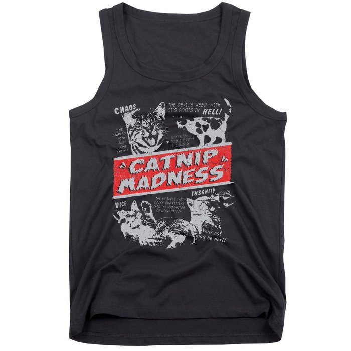 Catnip Madness Cute Kitten Funny Cat Women Vintage Tank Top