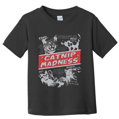 Catnip Madness Cute Kitten Funny Cat Women Vintage Toddler T-Shirt