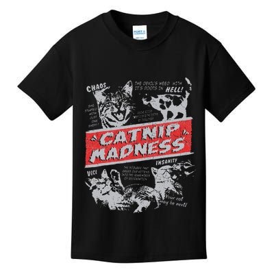 Catnip Madness Cute Kitten Funny Cat Women Vintage Kids T-Shirt