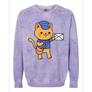 Cat Mail Carrier Gift For Mailman Colorblast Crewneck Sweatshirt