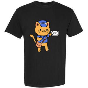 Cat Mail Carrier Gift For Mailman Garment-Dyed Heavyweight T-Shirt