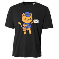 Cat Mail Carrier Gift For Mailman Cooling Performance Crew T-Shirt