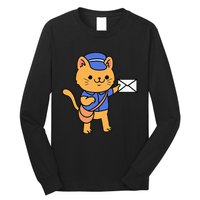 Cat Mail Carrier Gift For Mailman Long Sleeve Shirt