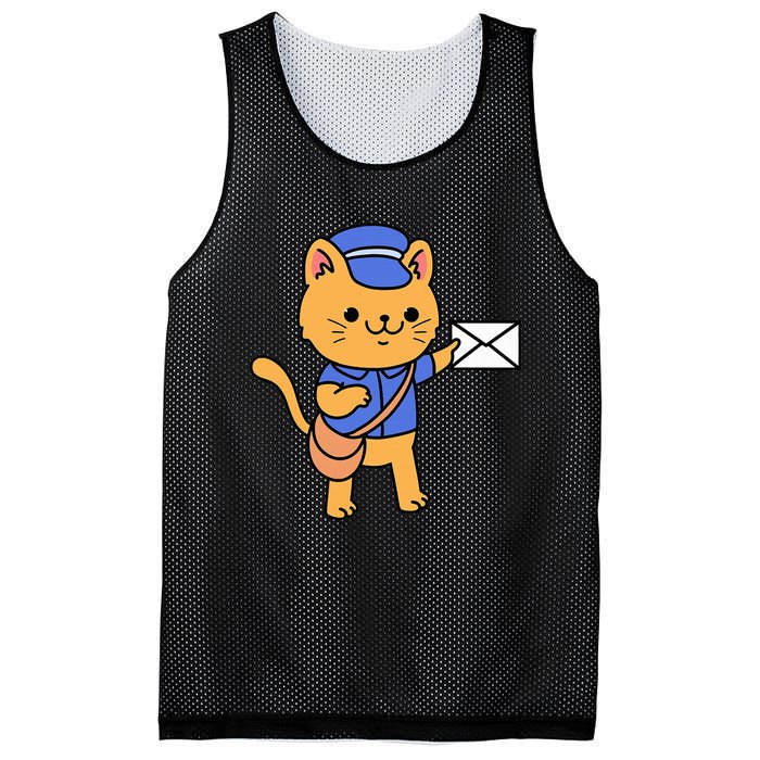 Cat Mail Carrier Gift For Mailman Mesh Reversible Basketball Jersey Tank