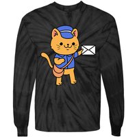 Cat Mail Carrier Gift For Mailman Tie-Dye Long Sleeve Shirt