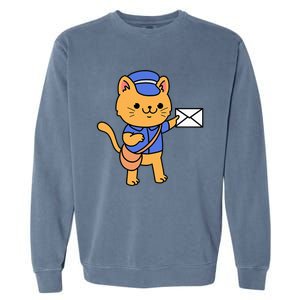 Cat Mail Carrier Gift For Mailman Garment-Dyed Sweatshirt