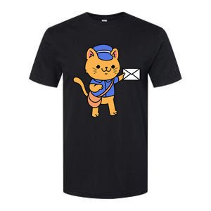 Cat Mail Carrier Gift For Mailman Softstyle CVC T-Shirt