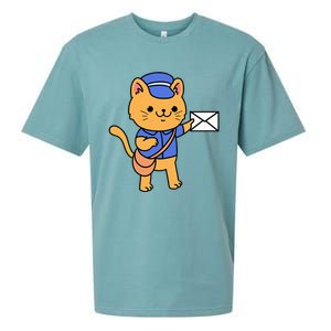 Cat Mail Carrier Gift For Mailman Sueded Cloud Jersey T-Shirt