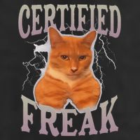 Cat Meme Certified Freak 7 Panel Mesh Trucker Snapback Hat