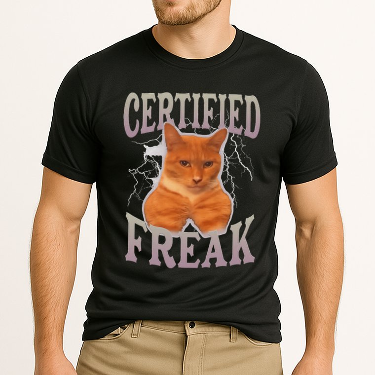 Cat Meme Certified Freak Cooling Performance Crew T-Shirt