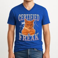 Cat Meme Certified Freak V-Neck T-Shirt