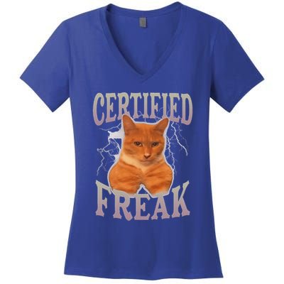Cat Meme Certified Freak Women's V-Neck T-Shirt