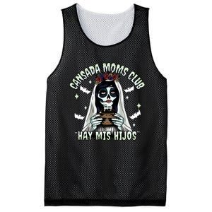 Cansada Moms Club Ay Mis Hijos Halloween Mexican Spooky Mesh Reversible Basketball Jersey Tank