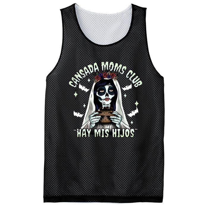 Cansada Moms Club Ay Mis Hijos Halloween Mexican Spooky Mesh Reversible Basketball Jersey Tank