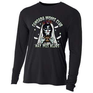 Cansada Moms Club Ay Mis Hijos Halloween Mexican Spooky Cooling Performance Long Sleeve Crew