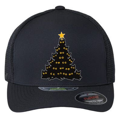 Christmas Meow Cute Cat Flexfit Unipanel Trucker Cap