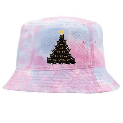 Christmas Meow Cute Cat Tie-Dyed Bucket Hat