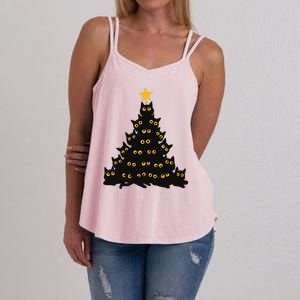 Christmas Meow Cute Cat Women's Strappy Tank